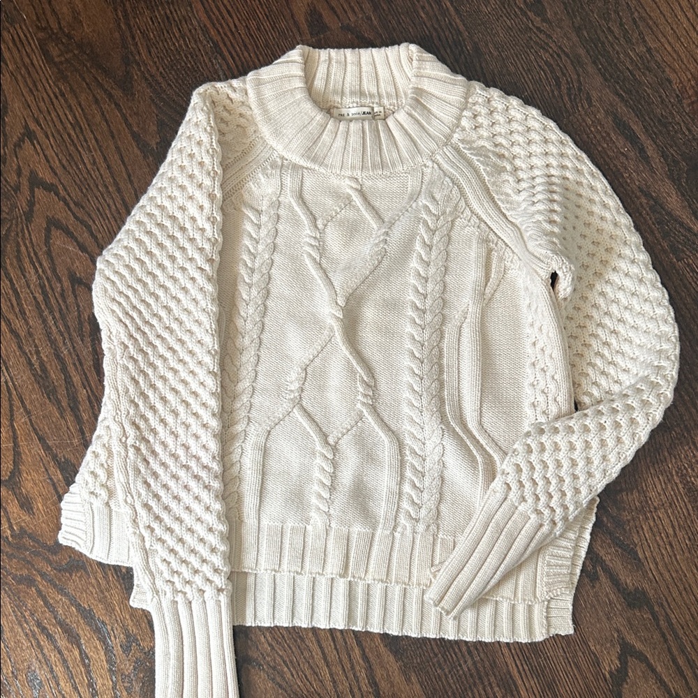 rag & bone Cream Cable Knit Sweater